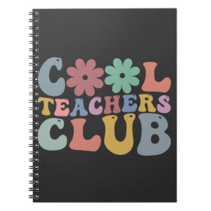 Cooler Lehrerclub Retro Groovy Zurück zur Schule  Notizblock