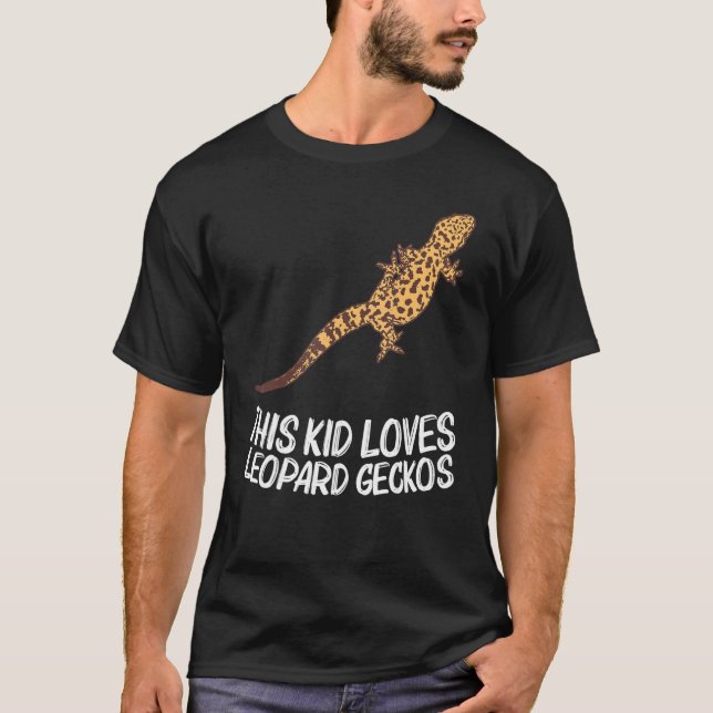 Cooler Leopard Gecko für Kinder Jungen Tiny Dinosa T-Shirt (Vorderseite)