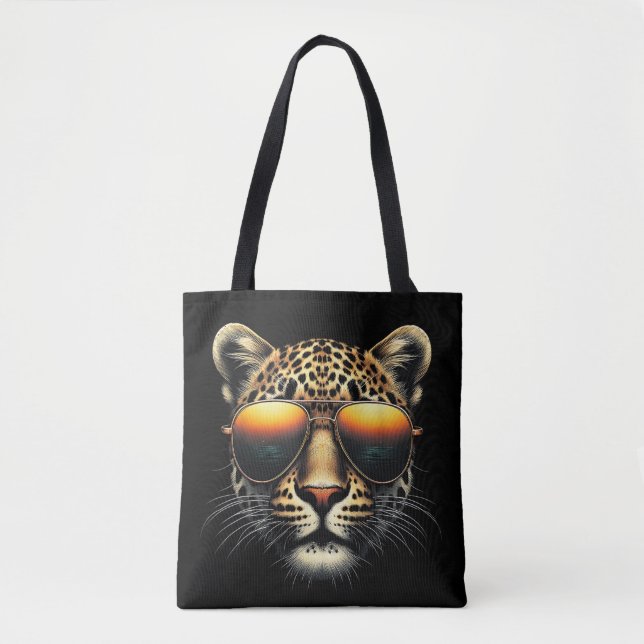 Cooler Leopard mit Sonnenbrille Stylischer Leopard (Vorderseite)