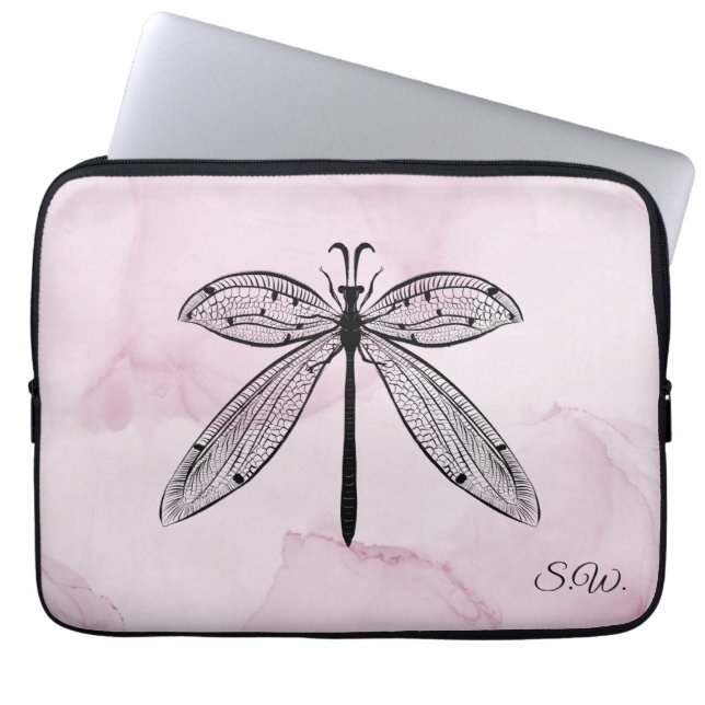 Cooler Libellen-Cognac Laptopschutzhülle (Vorderseite)
