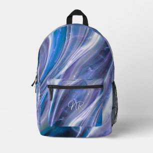 Cooler Lila blauer Marmor Bedruckter Rucksack