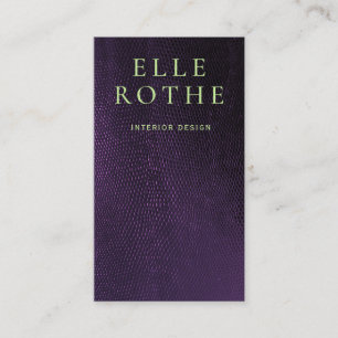 Cooler Lila Lizard Skin Designer Visitenkarte