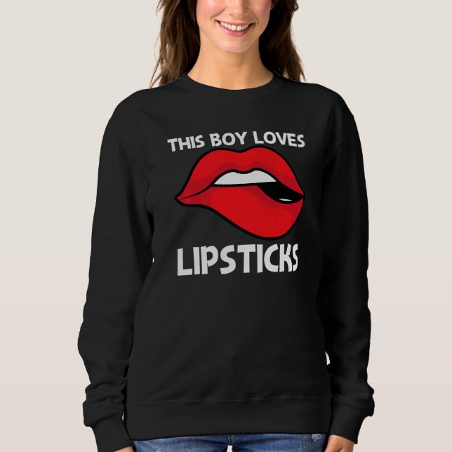Cooler Lipstick für Jungen Kinder Kosmetikartikel Sweatshirt (Vorderseite)