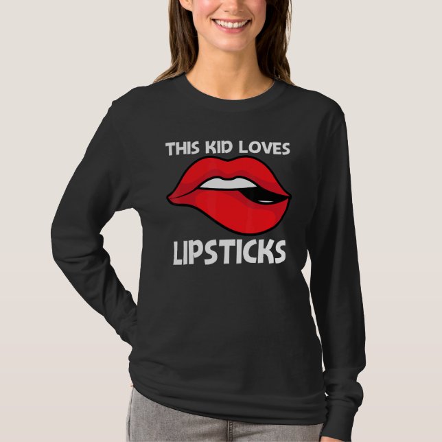 Cooler Lipstick für Kleinkinder Kosmetiktücher T-Shirt (Vorderseite)