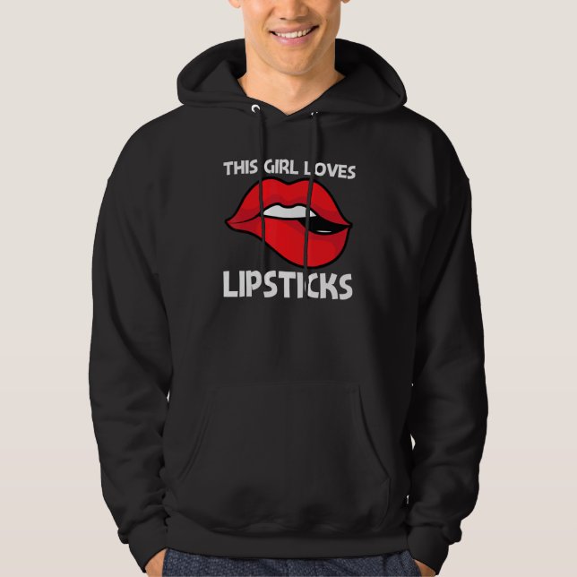 Cooler Lipstick für Mädchen Kosmetische Mittel für Hoodie (Vorderseite)