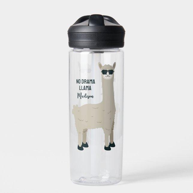 Cooler Llama-benutzerdefinierter Text Trinkflasche (Vorderseite)