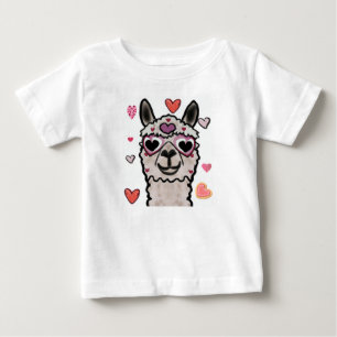Cooler Llama mit Herzbrille Baby T-shirt