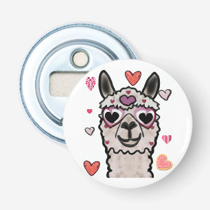 Cooler Llama mit Herzbrille Flaschenöffner