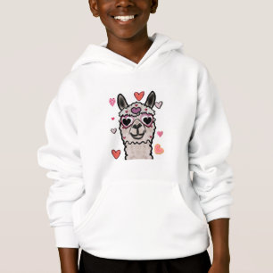 Cooler Llama mit Herzbrille Hoodie