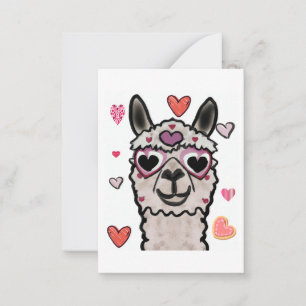 Cooler Llama mit Herzbrille Mitteilungskarte