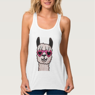 Cooler Llama mit Herzbrille Tank Top