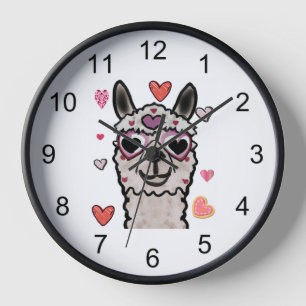 Cooler Llama mit Herzbrille Uhr