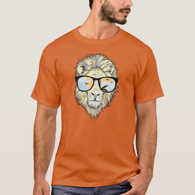 Cooler Löwe KRW mit Schatten-wunderlichem T-Shirt (Vorderseite)
