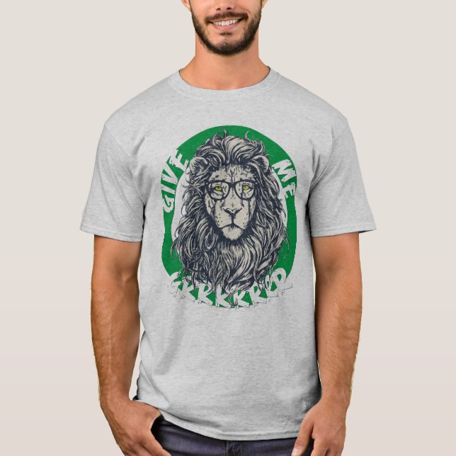 Cooler Löwe mit Brille Grafik  T-Shirt (Vorderseite)