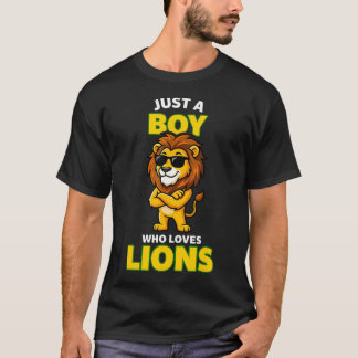 Cooler Löwe mit Sonnenbrille, nur ein Junge, der l T-Shirt