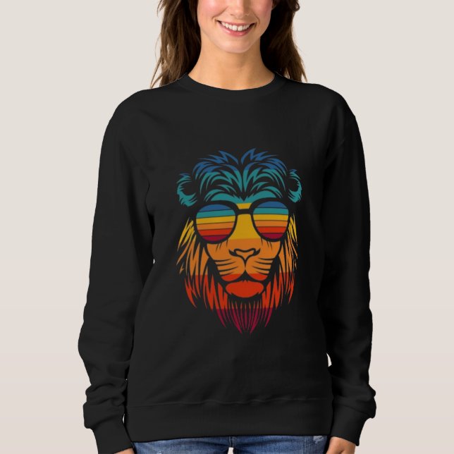 Cooler Löwe  Sweatshirt (Vorderseite)