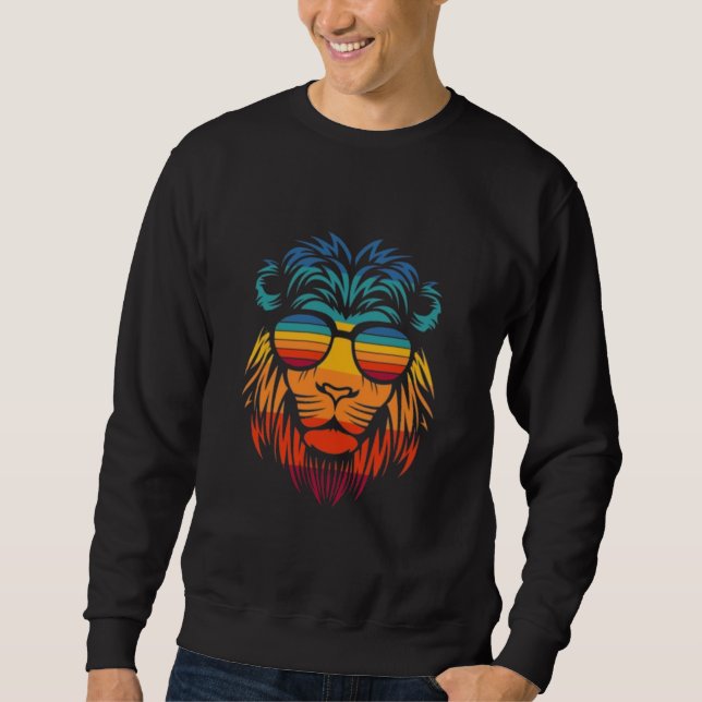 Cooler Löwe  Sweatshirt (Vorderseite)