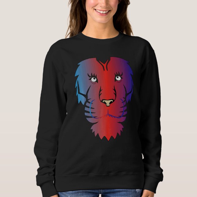 Cooler Löwenkopf Graphic Bright Colorful Sweatshirt (Vorderseite)