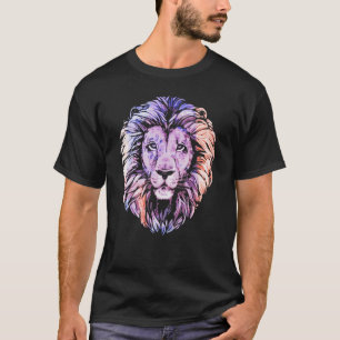 Cooler Löwenkopf mit hellen Farben T-Shirt