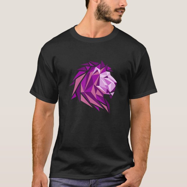 Cooler Löwenkopf mit hellen Farben T-Shirt (Vorderseite)