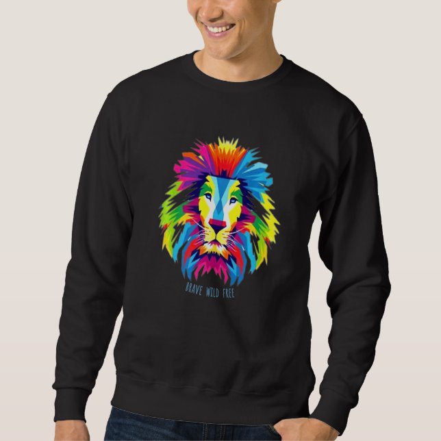 Cooler Löwenkopf Sweatshirt (Vorderseite)