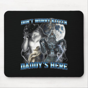Cooler Lustiger Alpha-Wolf-Meme Mach Dir Keine Sor Mousepad