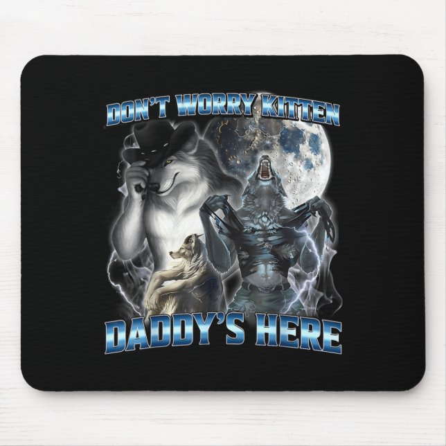 Cooler Lustiger Alpha-Wolf-Meme Mach Dir Keine Sor Mousepad (Vorne)