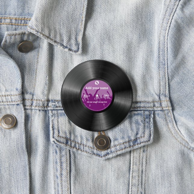 Cooler lustiger benutzerdefinierter Text Retro-Vin Button (Beispiel)