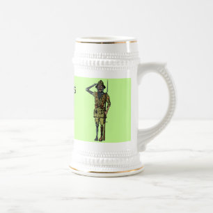 Cooler lustiger Cyborgsoldatbier-Tassenentwurf Bierglas