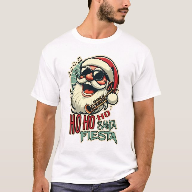 Cooler, lustiger Weihnachtsmann mit Sonnenbrille - T-Shirt (Vorderseite)