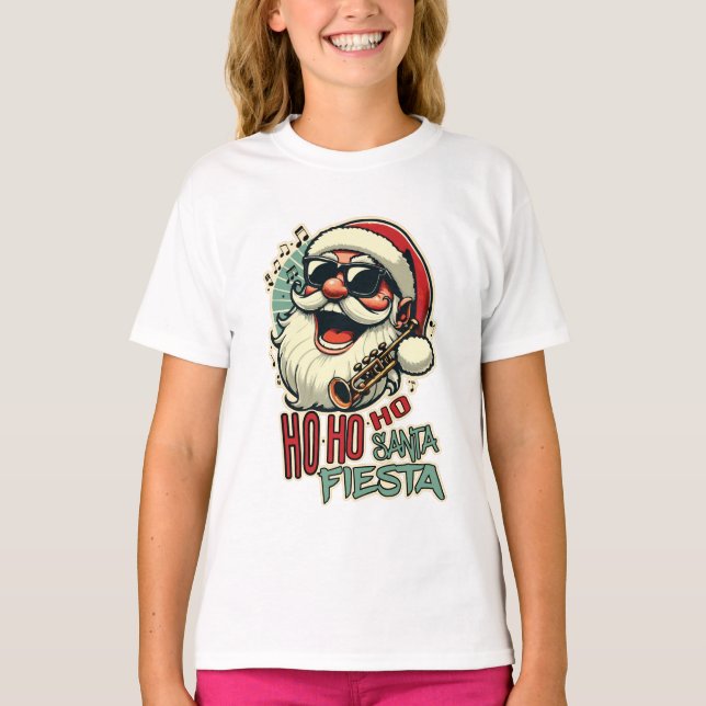Cooler, lustiger Weihnachtsmann mit Sonnenbrille - T-Shirt (Vorderseite)