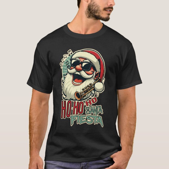 Cooler, lustiger Weihnachtsmann mit Sonnenbrille - T-Shirt (Vorderseite)