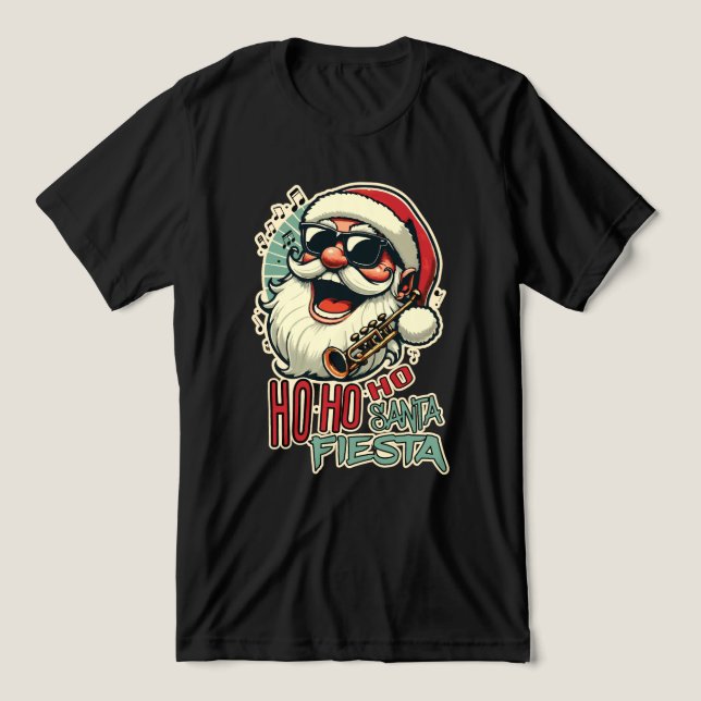 Cooler, lustiger Weihnachtsmann mit Sonnenbrille - Tri-Blend Shirt (Design Vorderseite)
