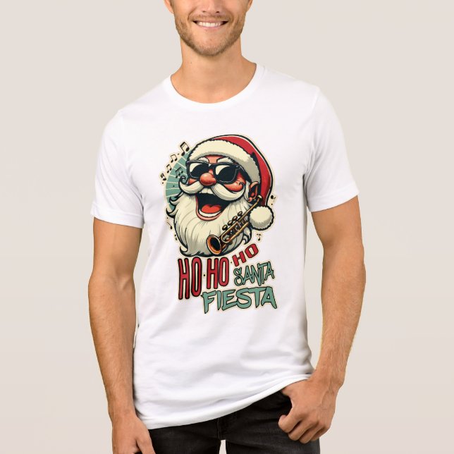 Cooler, lustiger Weihnachtsmann mit Sonnenbrille - Tri-Blend Shirt (Vorderseite)