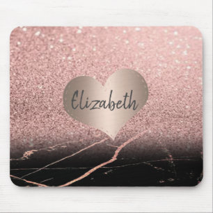 Cooler Marmor, Glitzer, Herz-Personalisiert Mousepad