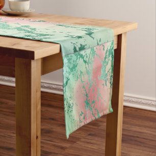 Cooler Marmor Schöne Pastel Coral und Green Ombr Kurzer Tischläufer