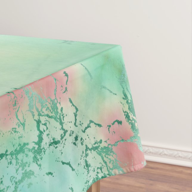 Cooler Marmor | Schöne Pastel Coral und Green Ombr Tischdecke (Beispiel)