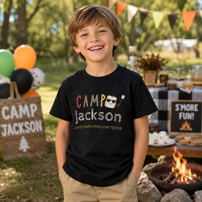 Cooler Marshmallow Personalisierter Camping-Geburt Tri-Blend Shirt (Von Creator hochgeladen)