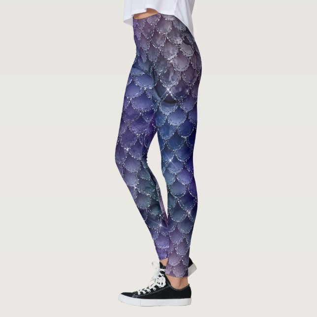 cooler Meerjungfrau Glitzer blaugrünes Wasserunico Leggings (Links)