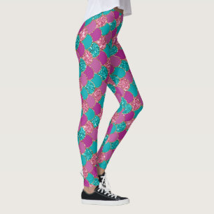 cooler Meerjungfrau Glitzer Einhornmuster türkis  Leggings