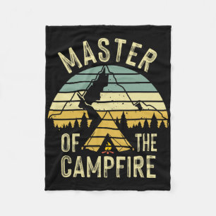 Cooler Meister Lagerfeuer Lustiges Camping-Geschen Fleecedecke