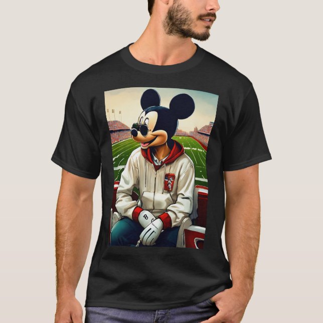 "Cooler Mickey in Hoodie & Shades Graphic T - Shir T-Shirt (Vorderseite)