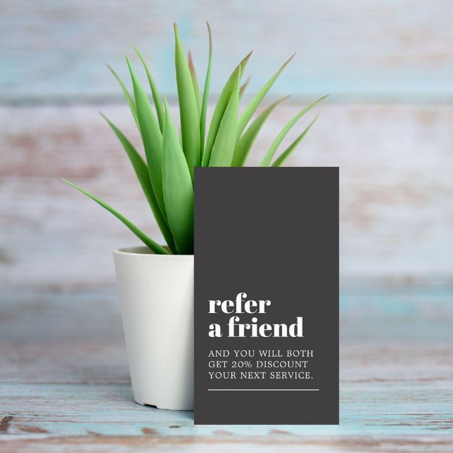 Cooler Minimalistischer dunkelgrauer, feiner, beau Empfehlungskarte (Von Creator hochgeladen)