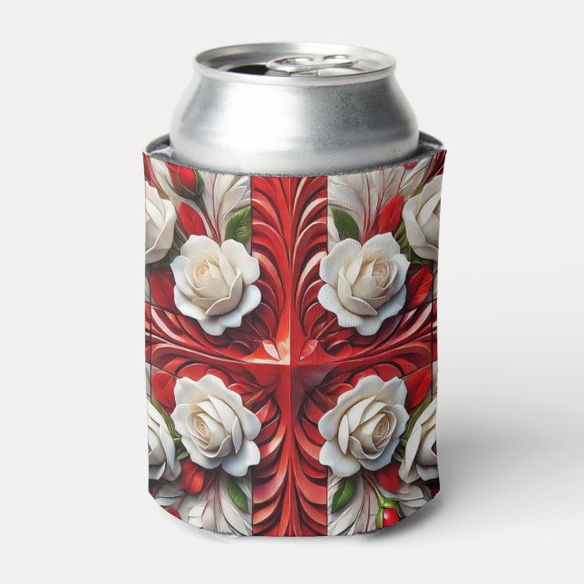 Cooler mit englischer Rose Design Dosenkühler (Kanne Vorderseite)