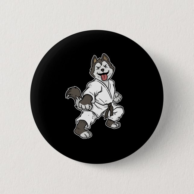 Cooler MIXED MARTIAL ARTS Kämpfer Hund Taekwondo L Button (Vorderseite)