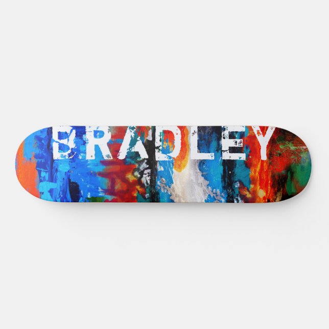 Cooler, moderner, Abstrakter Individuelle Name Skateboard (Horizontal)