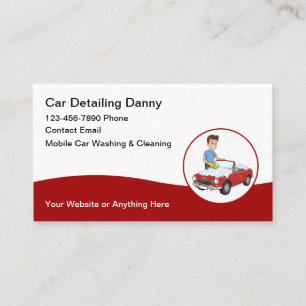 Cooler, moderner Autoabwasch, der Visitenkarten im Visitenkarte