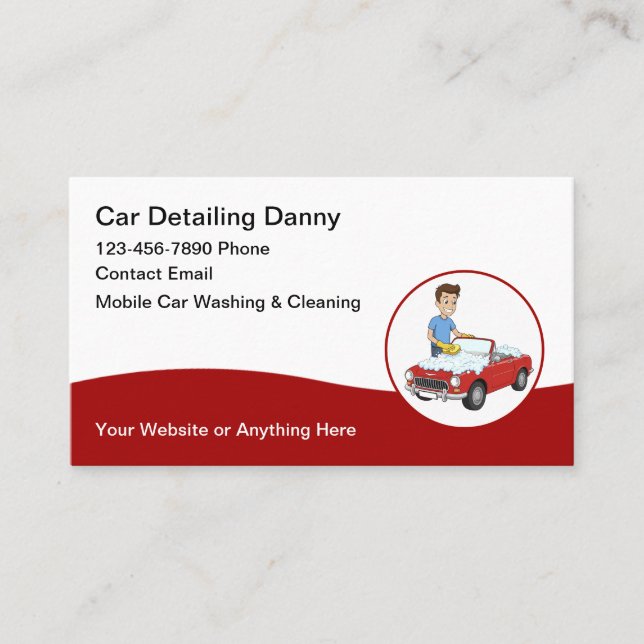 Cooler, moderner Autoabwasch, der Visitenkarten im Visitenkarte (Vorderseite)