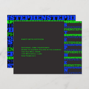 Cooler moderner Bar Mitzvah Empfang Stephen Einladung