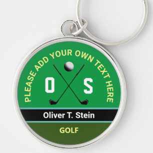 cooler, moderner grüner Golfername Schlüsselanhänger